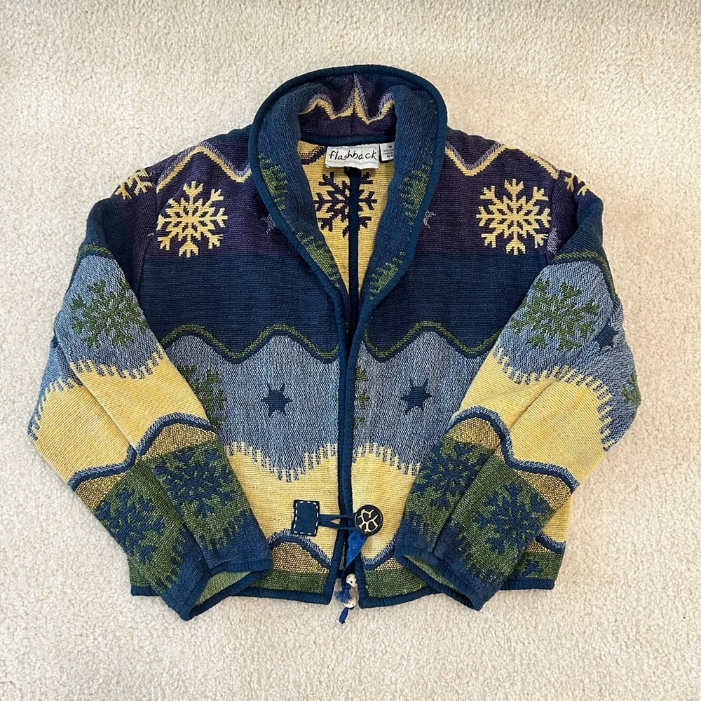 Vintage Flashback Tapestry Bolero Jacket with a Shawl Collar